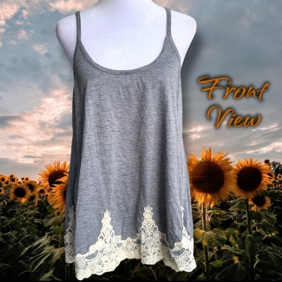 Rewind Gray Knee Length Tank Top Dress Size Large (NWT) - Picture 1 of 10